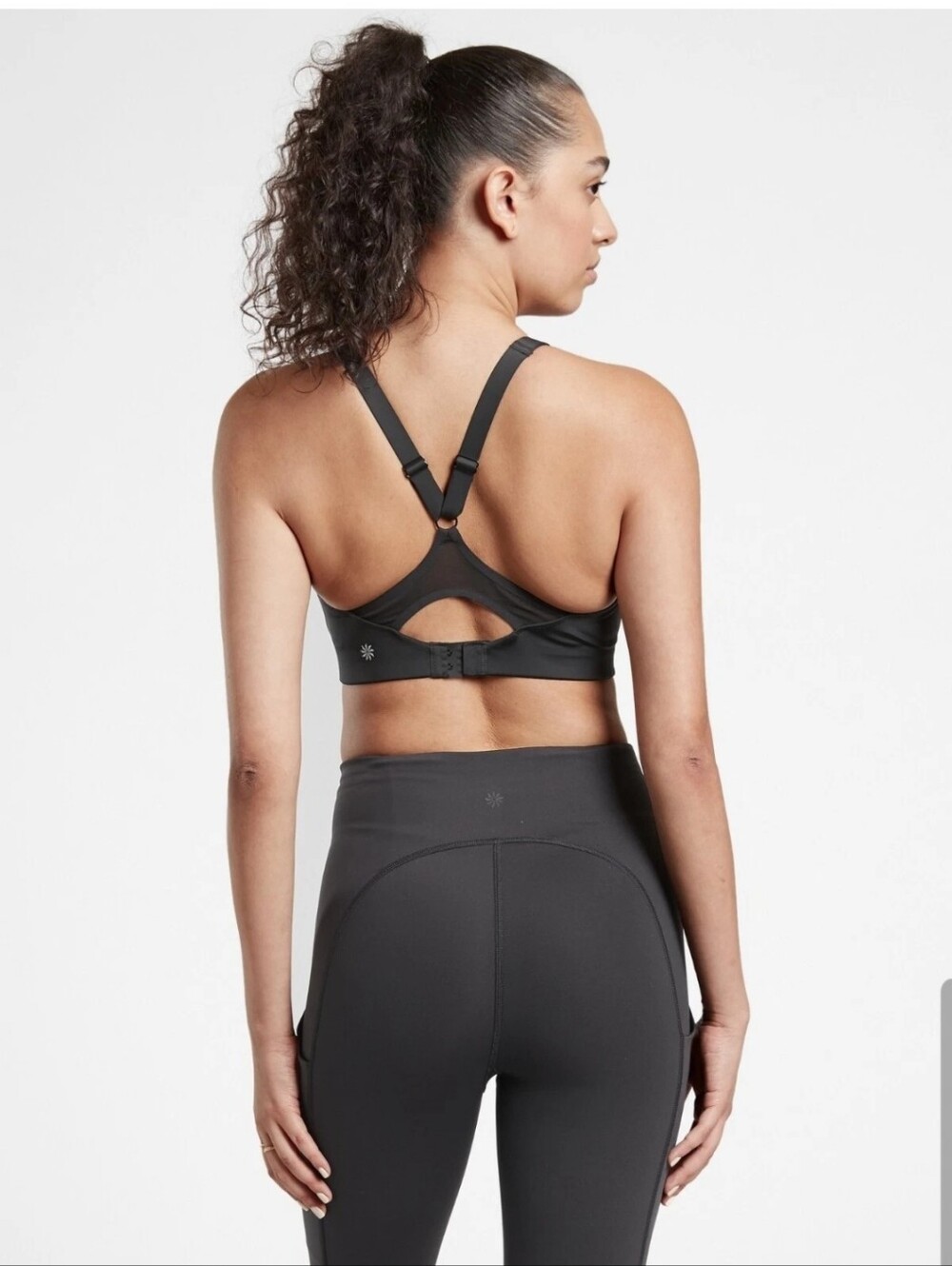 Athleta High Advance Black Wireless Sports Bra 34DD